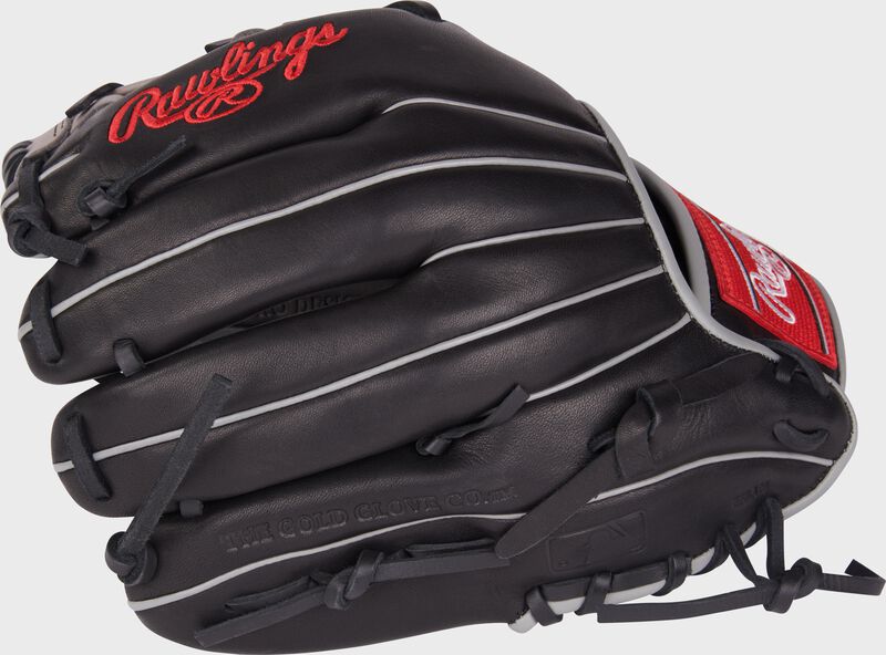 Back of a black Foundation Series 11.5" youth infield glove - SKU: RSGRF204-2B loading=