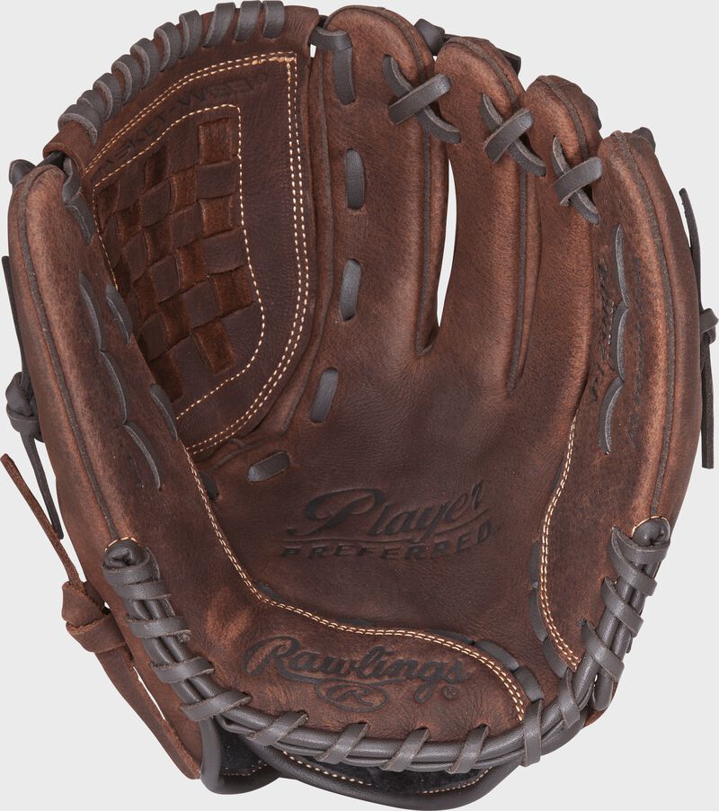 Shell palm view of Player Preferred 12-in infield/pitcher glove loading=