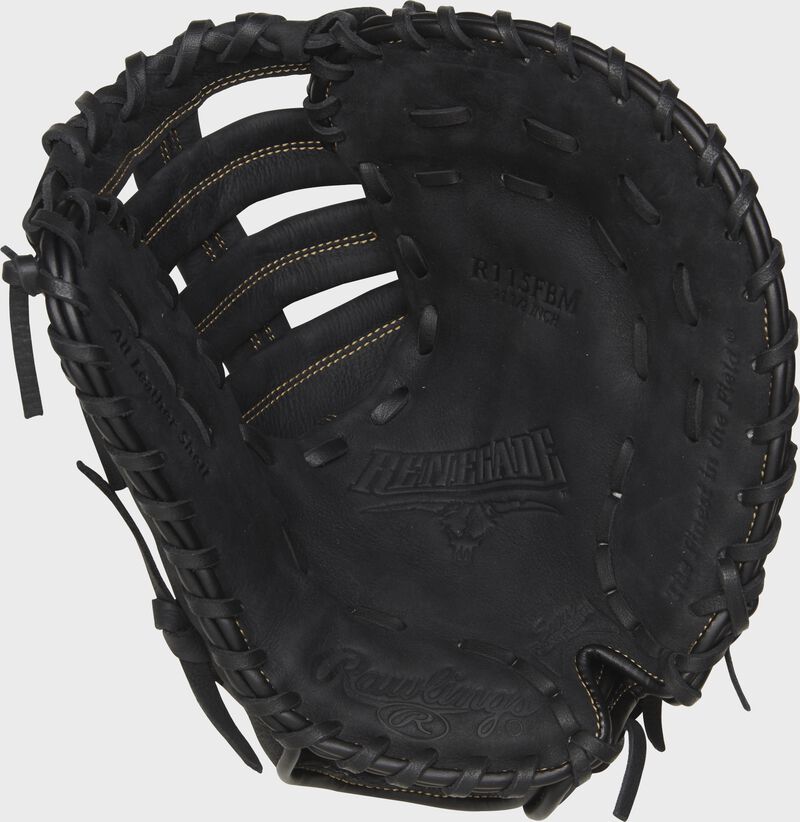 Shell palm view of black Renegade 11.5-in Youth First Base Mitt loading=