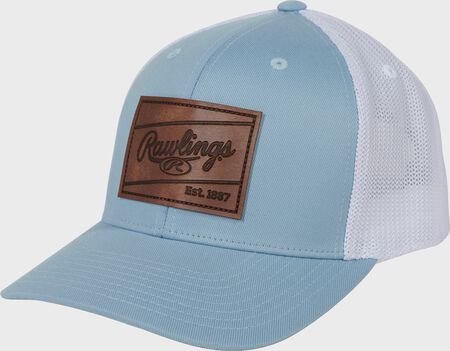 Rawlings Light Blue Leather Patch Snapback Hat