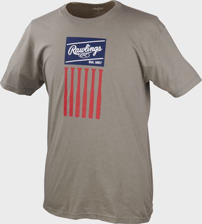 Rawlings Adult Gray Bat Flag T-Shirt