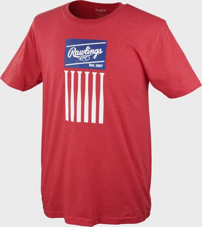 Rawlings Adult Scarlet Bat Flag T-Shirt