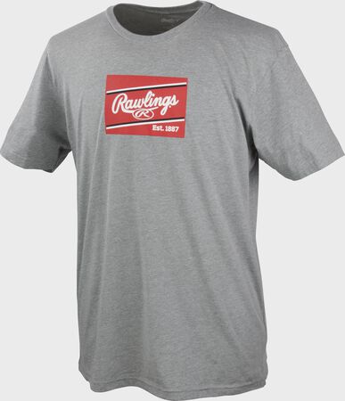 Rawlings Adult Gray Patch Logo T-Shirt